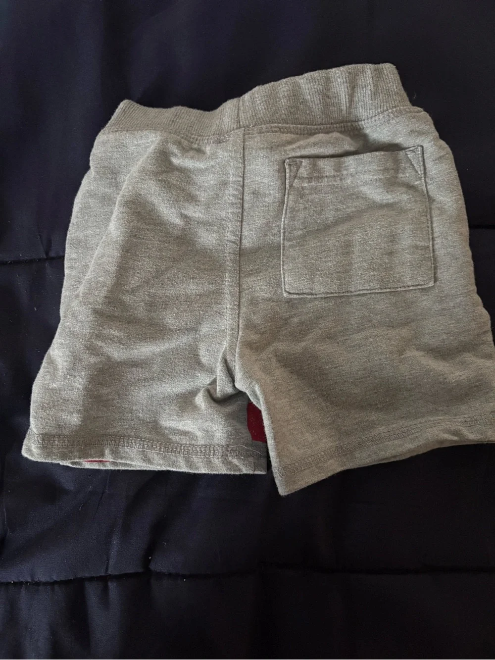 Tommy Hilfiger Kids Gray Shorts with Red and Navy Flag Detail 12MTHS